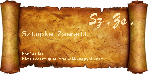 Sztupka Zsanett névjegykártya